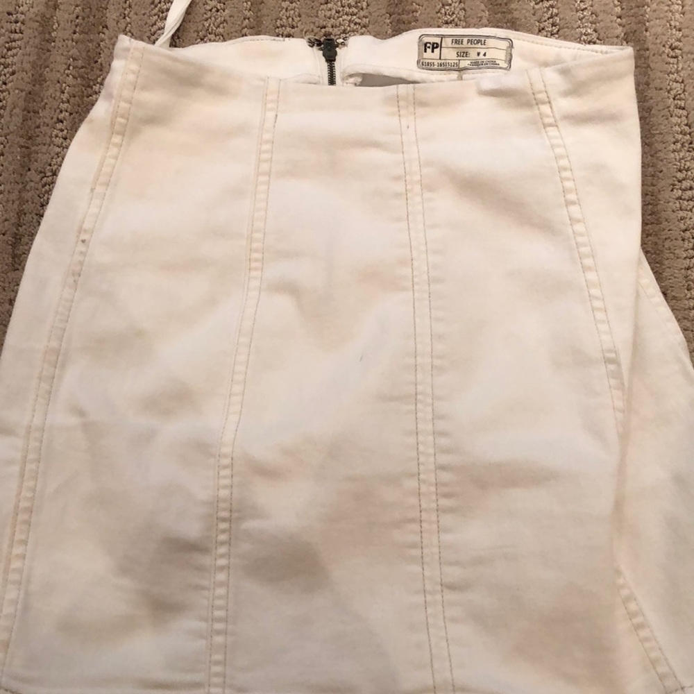 FREE PEOPLE WHITE JEAN SKIRT